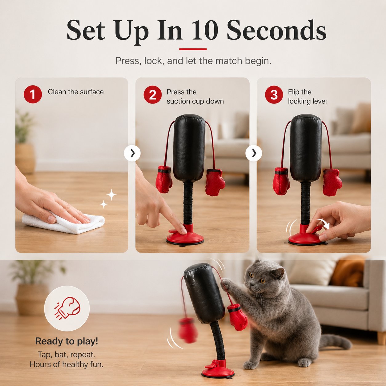 Three steps easy suction cup mounting guide