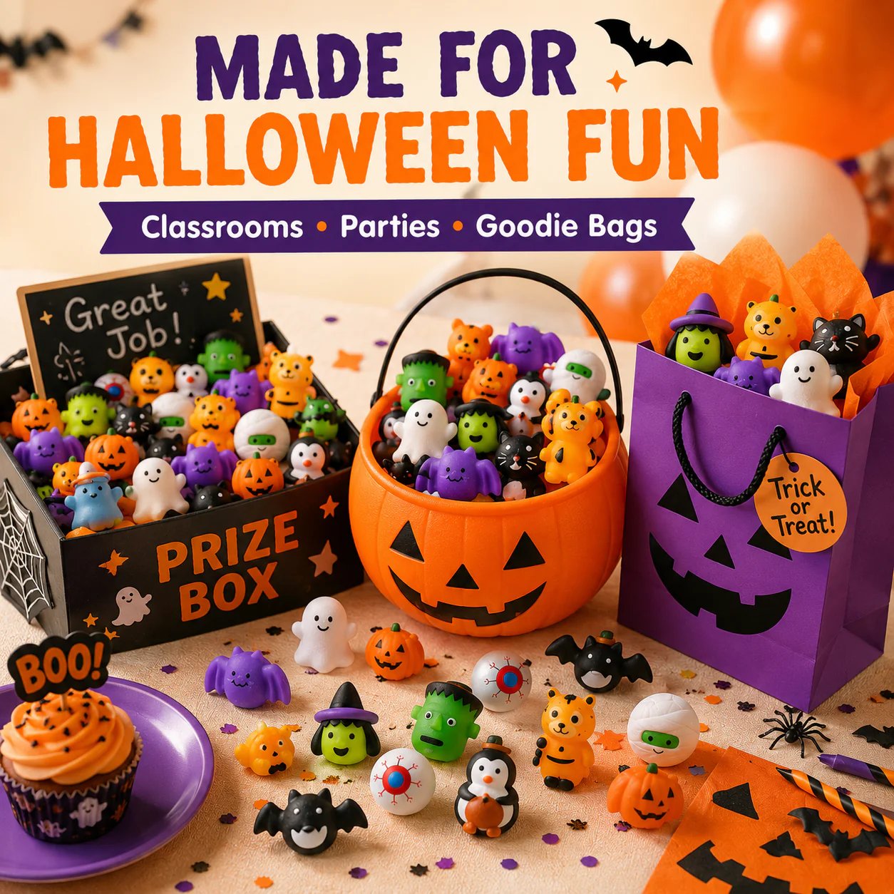Halloween classroom prize box squishy toys