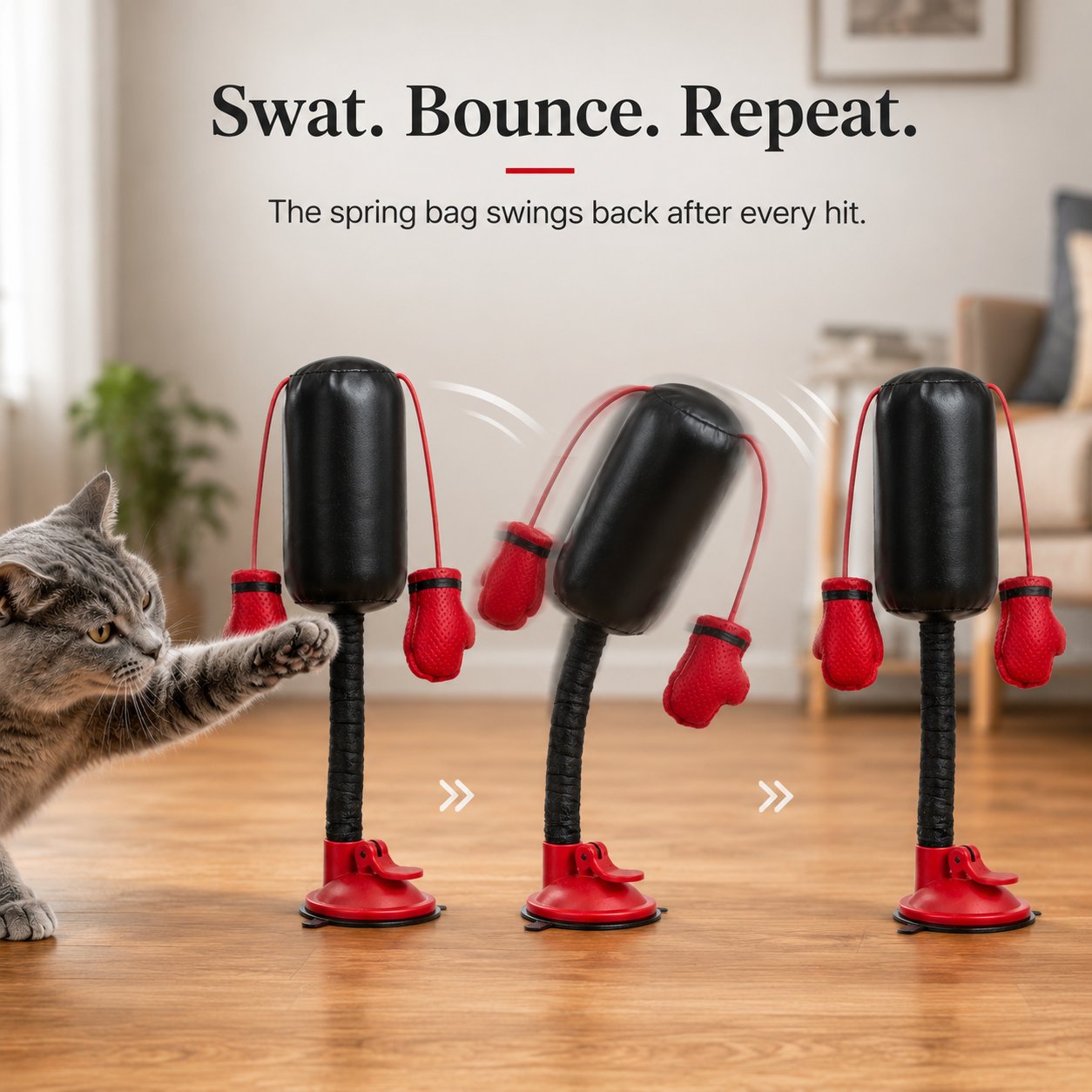Flexible spring wrapped pole with leather punch bag