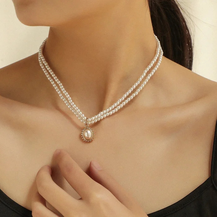 【45% OFF】PEARL NECKLACE - DOUBLE LAYER