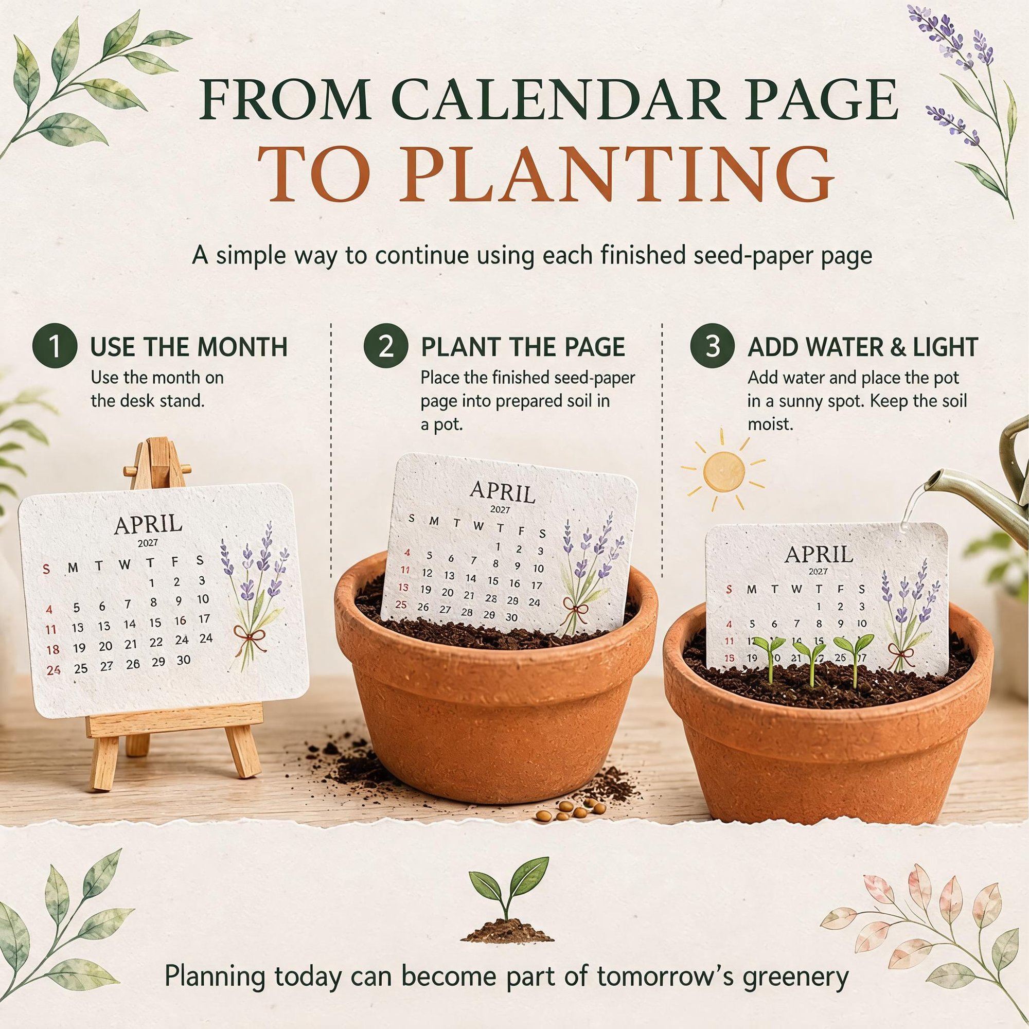 đąEco-Friendly Plantable "Timeless" Seed Calendar 2027 ⨠Planâ˘Plantâ˘Growâ˘Enjoy