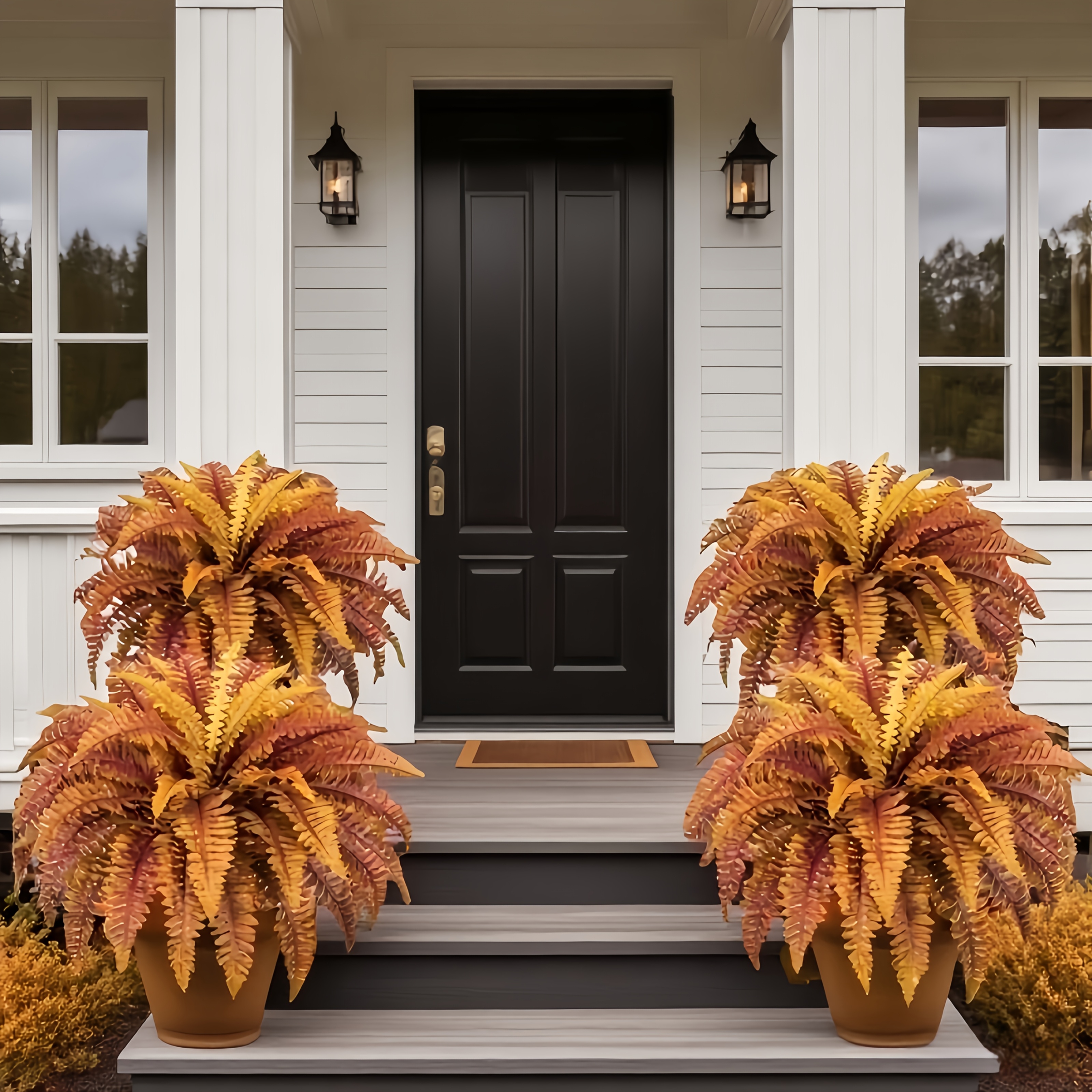 🍂 Lifelike UV-Resistant Artificial Boston Fern – Autumn Collection🍁