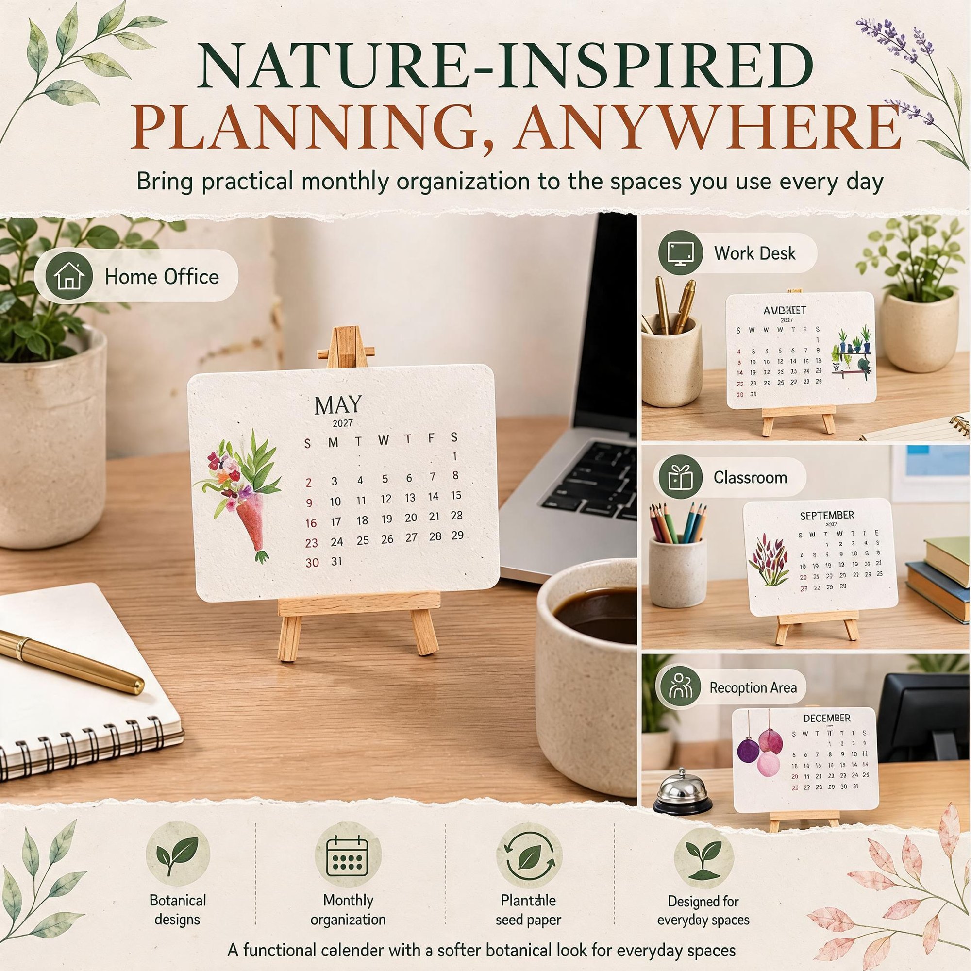 đąEco-Friendly Plantable "Timeless" Seed Calendar 2027 ⨠Planâ˘Plantâ˘Growâ˘Enjoy