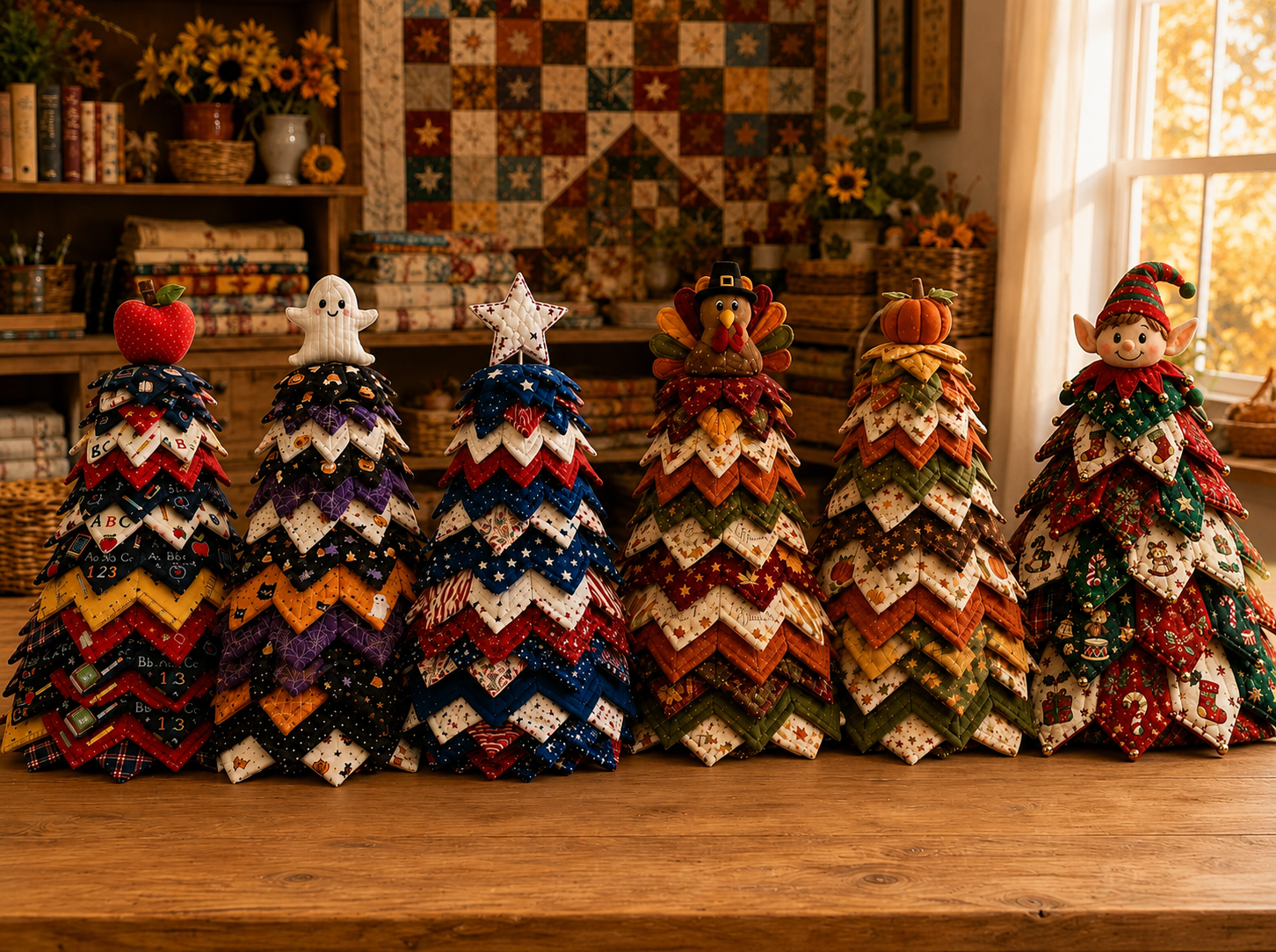 🔥LAST DAY 50% OFF - 🎄🧵DIY Quilted Christmas Tree Kit – Handmade Fabric Holiday Tabletop Tree Decor
