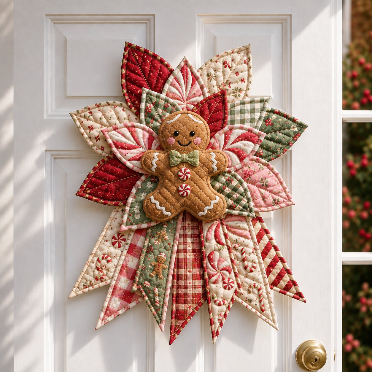 🔥Holiday Celebration 50% OFF 🎄 – Festive Quilted Christmas Door Hanging DIY Sewing Kit