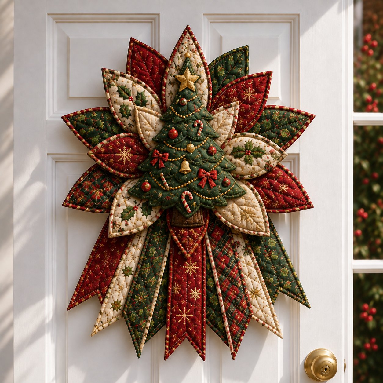 🔥Holiday Celebration 50% OFF 🎄 – Festive Quilted Christmas Door Hanging DIY Sewing Kit