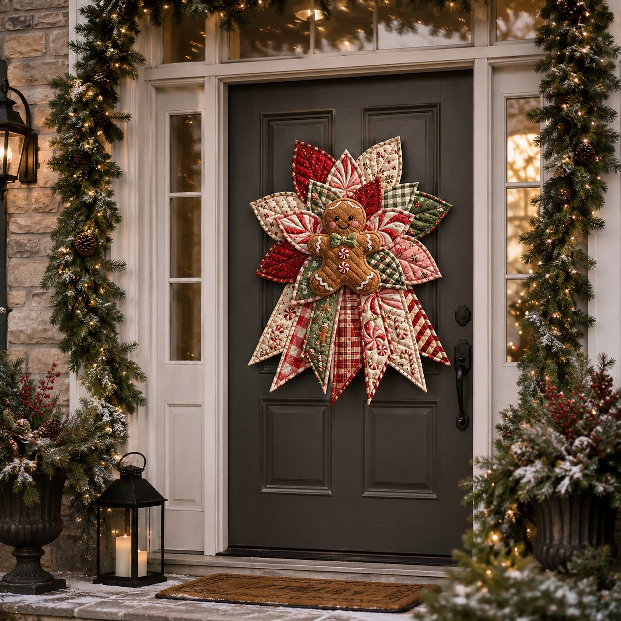 🔥Holiday Celebration 50% OFF 🎄 – Festive Quilted Christmas Door Hanging DIY Sewing Kit