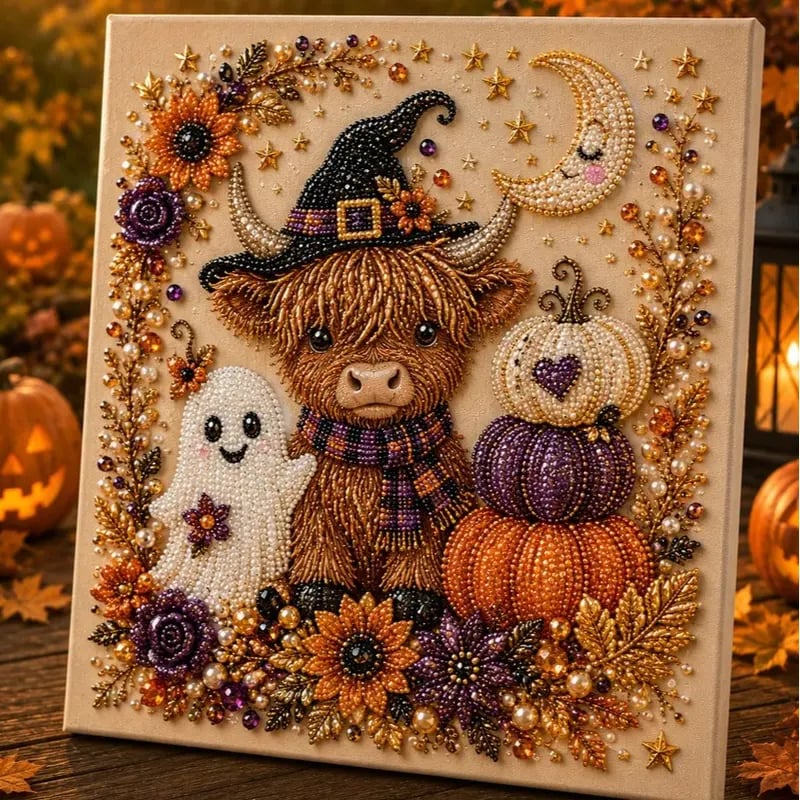 💥 Last Day 49% OFF – 👻✨ Halloween Pearl Art DIY Kit – Turn Tiny Pearls into Spooky-Cute Magic