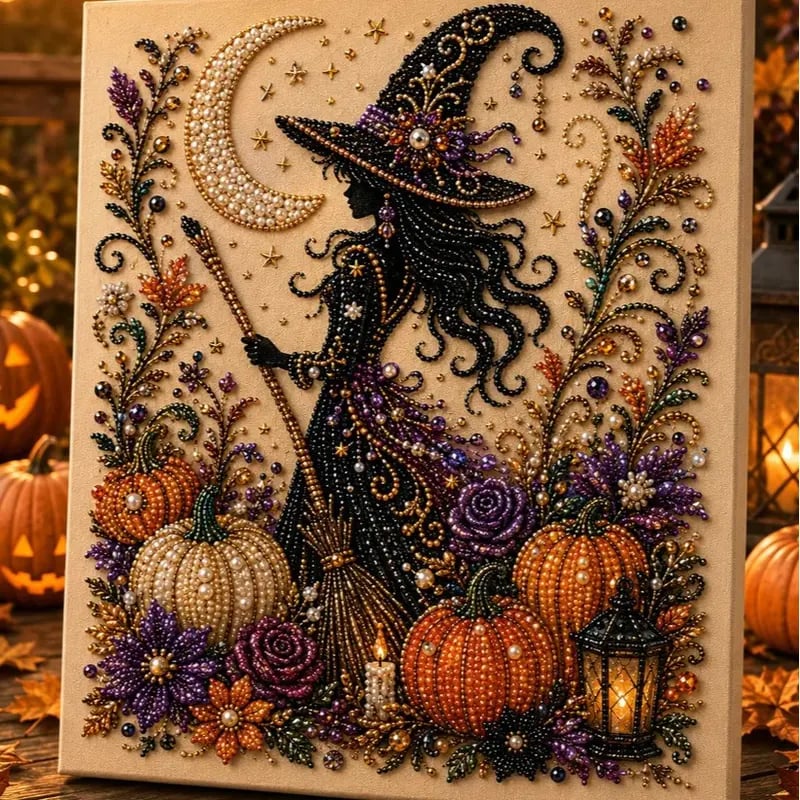 💥 Last Day 49% OFF – 👻✨ Halloween Pearl Art DIY Kit – Turn Tiny Pearls into Spooky-Cute Magic