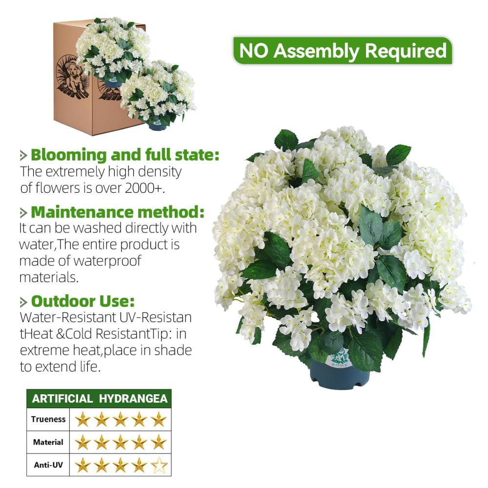 🔥Last Day 50% OFF🔥Artificial Outdoor Hydrangea Flowers With Basket- UV resistant, Waterproof, Windproof