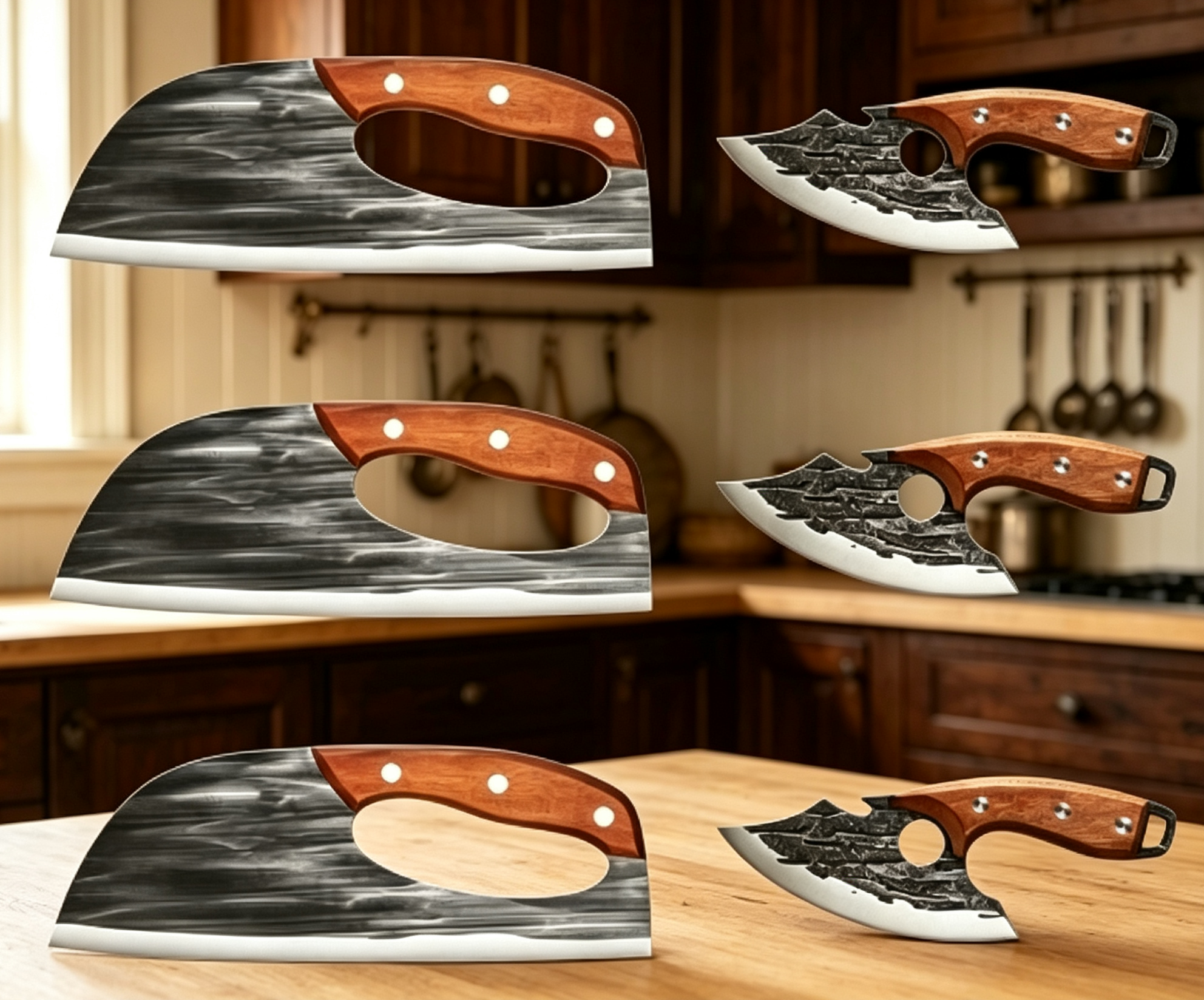 Hand-Forged Kitchen Knife Set
