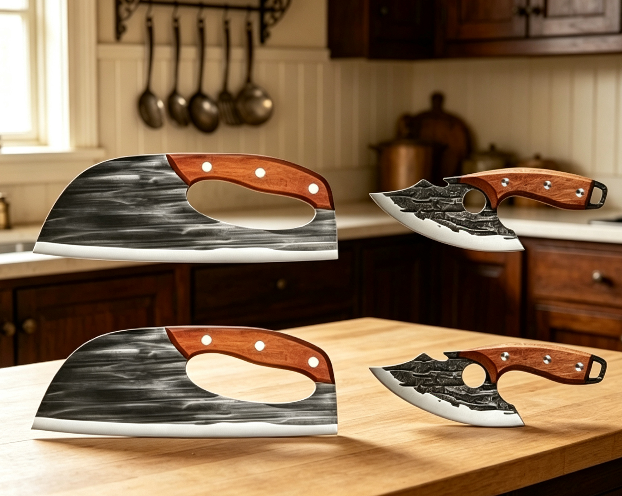 Hand-Forged Kitchen Knife Set