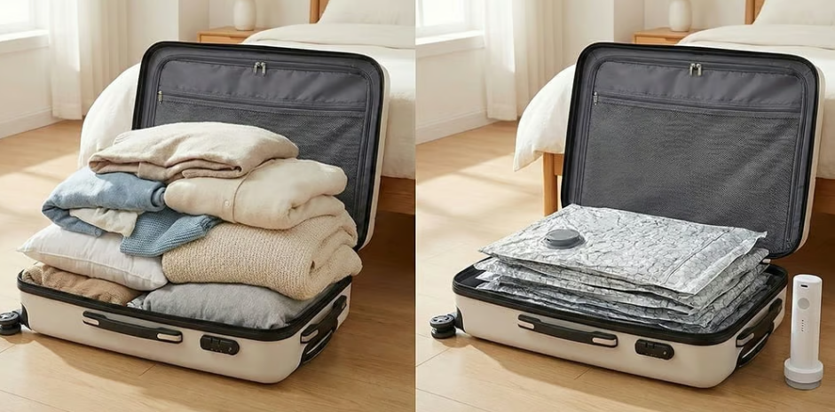 🔥🔥Graduation trip essentials 🧳Cordless Travel Vacuum Bag Set🛳️