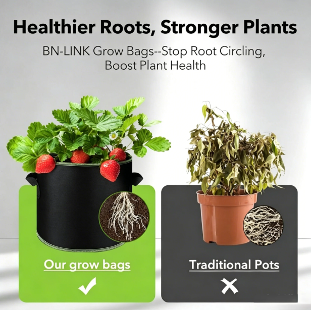 🌱 5-Pack 5 Gallon Grow Bags – Heavy Duty Aeration Fabric Pots with Handles for Vegetables, Flowers & Fruits 🪴