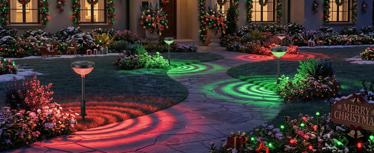 SP6 Smart Solar Pathway Lights – Color-Changing, Warm & Cool White Options, Auto Solar Charging – Perfect for Garden, Yard & Seasonal Decor