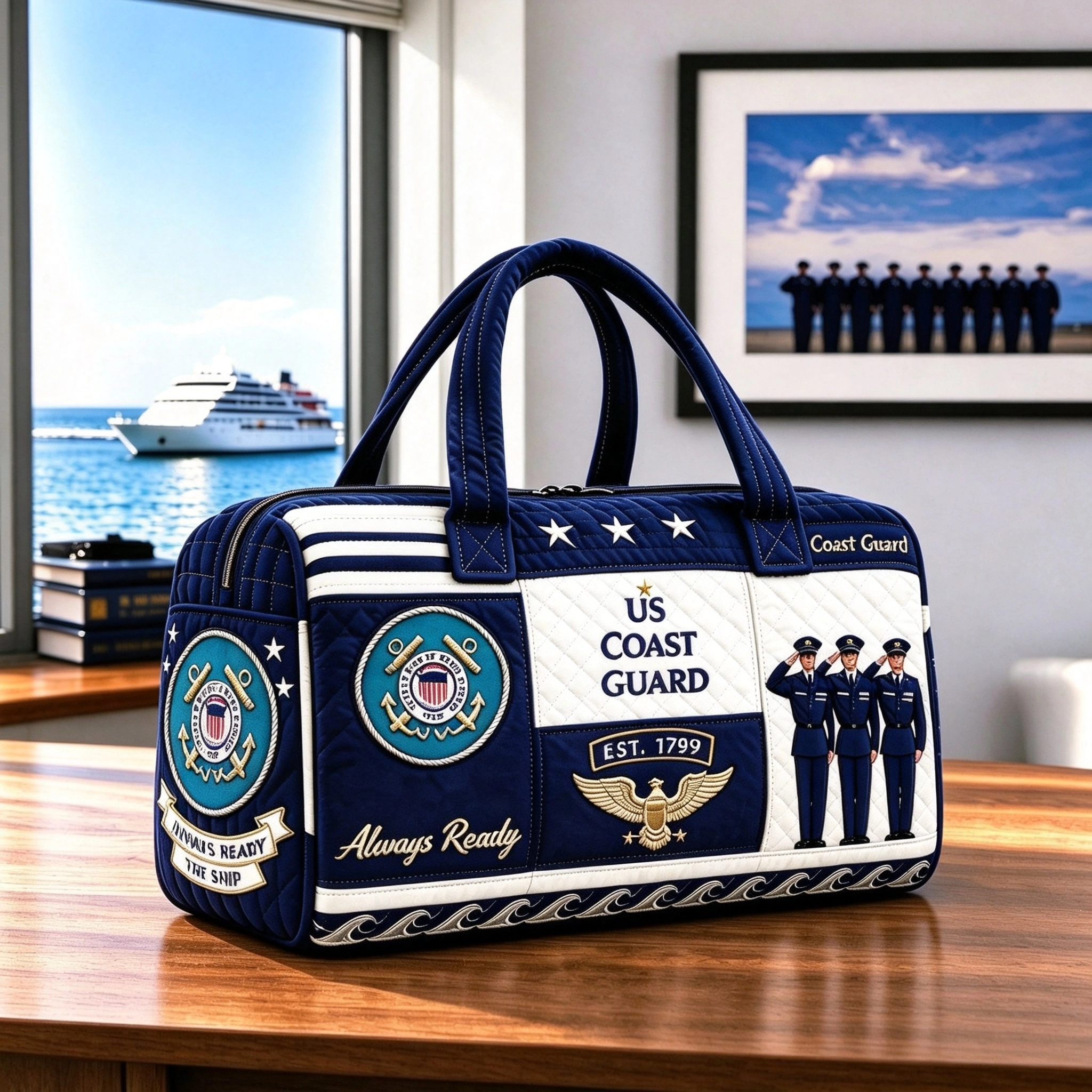 🏆Last Day Promo: 49% OFF🔥-100% Handmade US Military Heritage Quilted Duffel Bag-A Meaningful Gift of Marine Pride🎁
