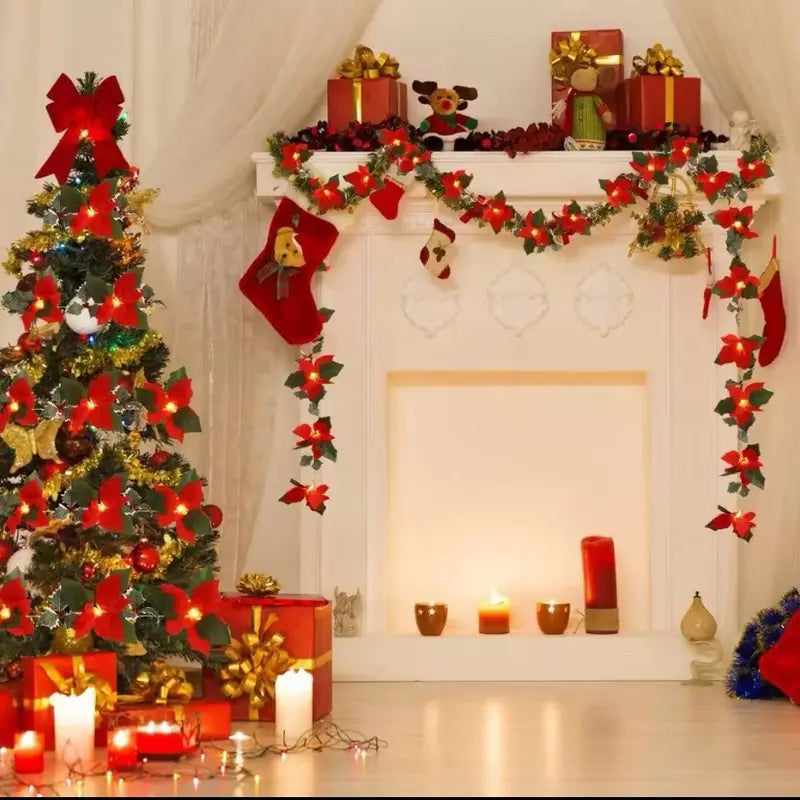 🎄Christmas Early Bird Special Sale 49% OFF✨Christmas LED Garland String Lights – Festive Home Decor and Merry Christmas Ornament🌺