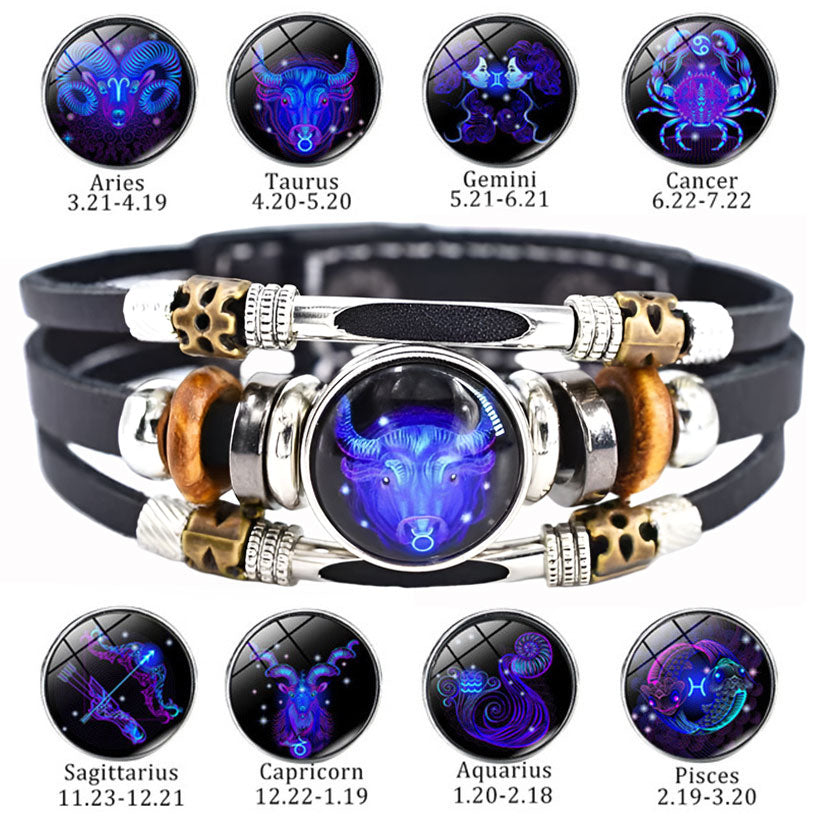🌌🌏Astrological Sign Luminous Bracelet Super Bright In The Dark