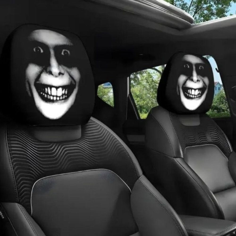 🚗LAST DAY 55% OFF🔥Funny Cartoon Car Headrest Covers – 2PCS Universal Fit