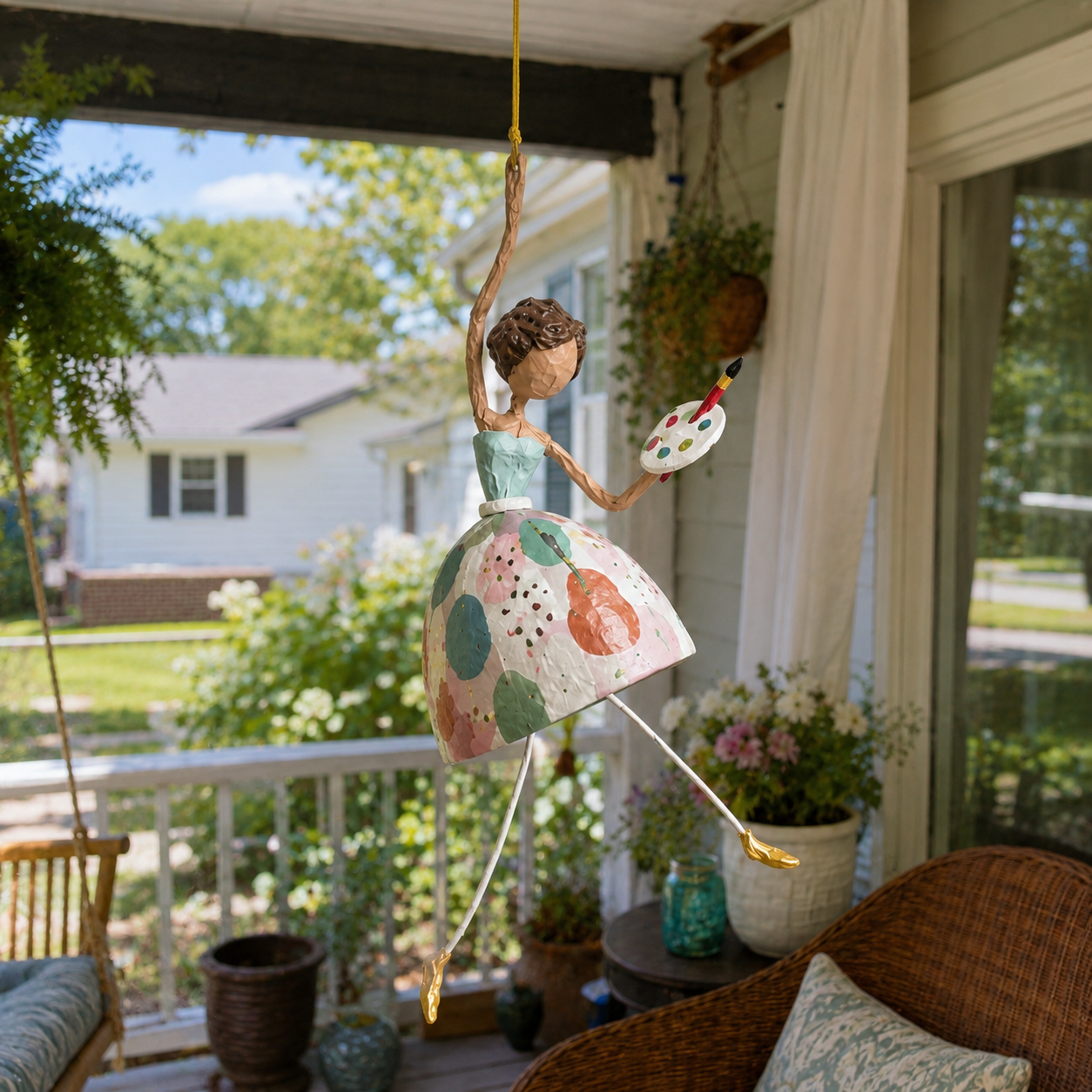 🌸 Last Day 50% OFF🌈Charming Dancing Lady Hanging Figurine –Cute Gift for Women, Mom, and Garden Lovers 👧
