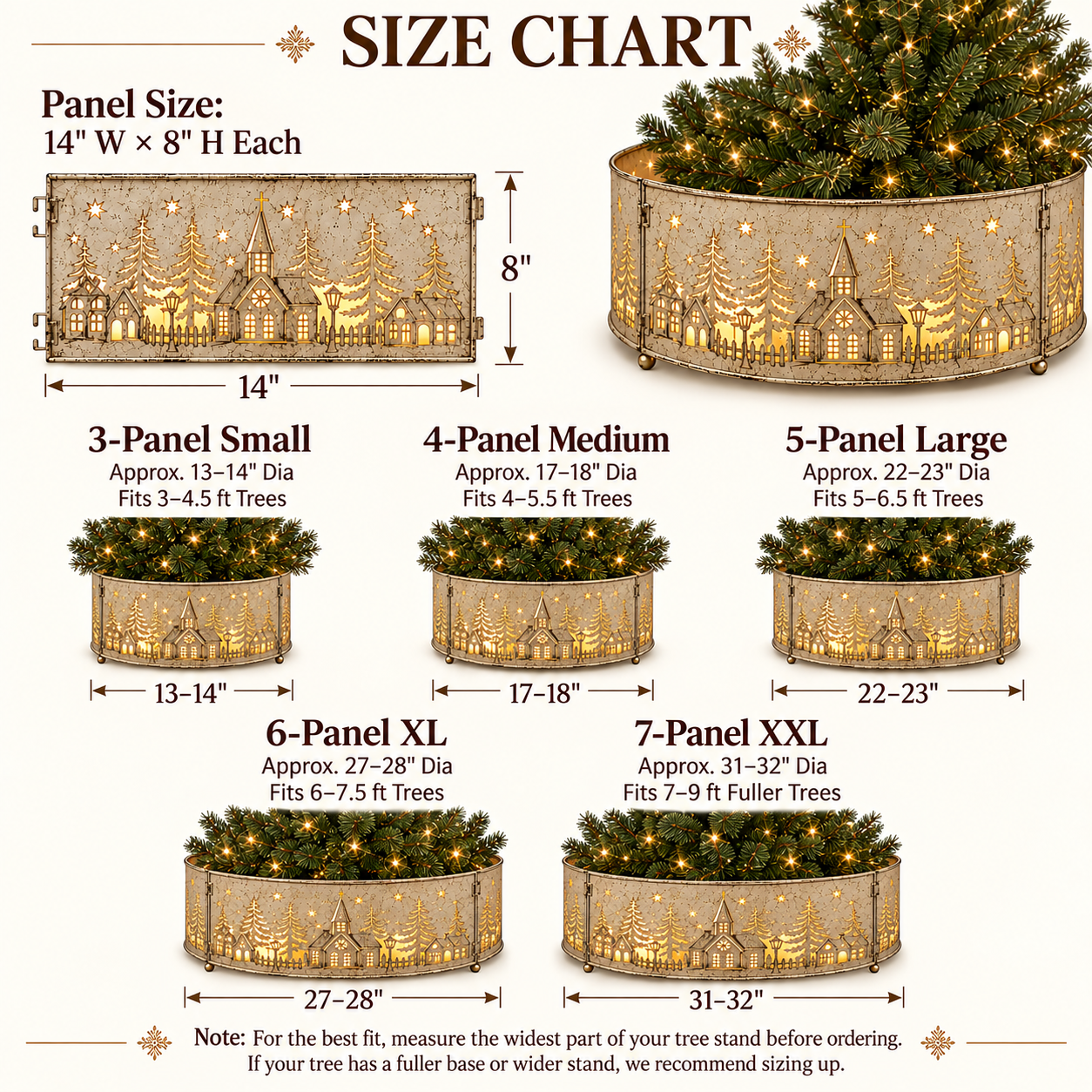 🎄Christmas Early Bird Special Sale 49% OFF🎅Pre-Lit Metal Christmas Tree✨️ Collar with Lighted Village Cutouts