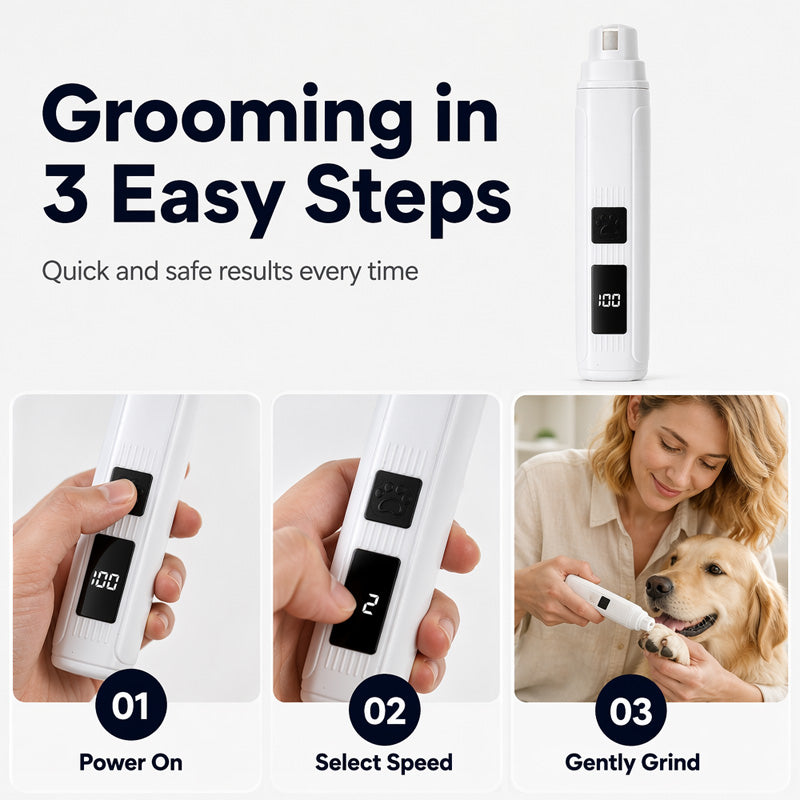 😻50% OFF Today 🐶–Smart LED Display Pet Nail Grinder