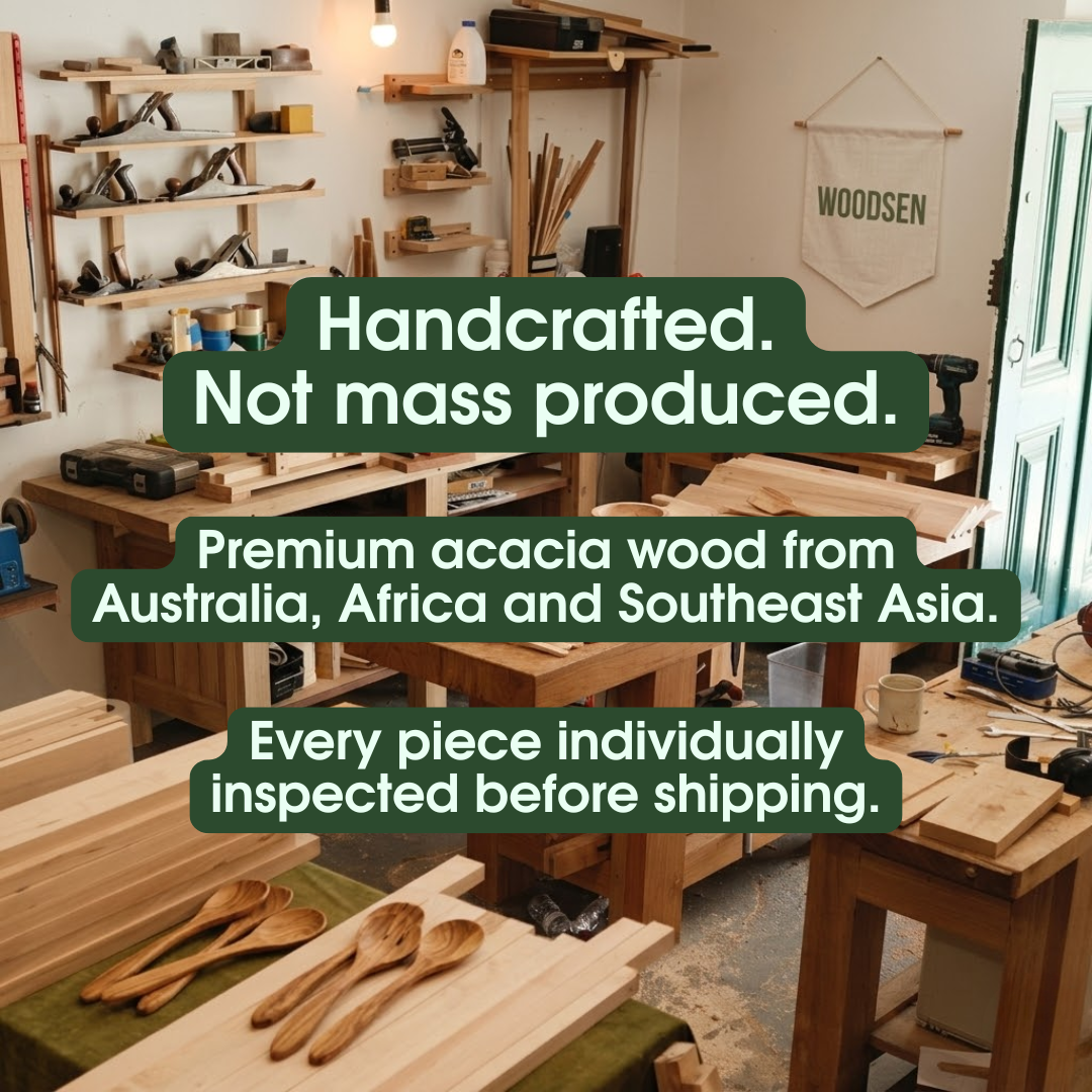 🔥Free Wooden Holder with Today's Order—🏡Small Leaf Acacia Wood Utensil Set—The Safest Choice for Your Family's Kitchen✨️