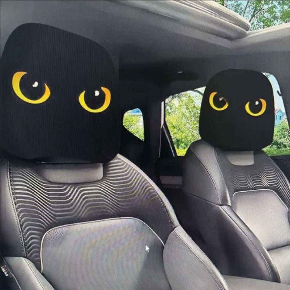 🚗LAST DAY 55% OFF🔥Funny Cartoon Car Headrest Covers – 2PCS Universal Fit