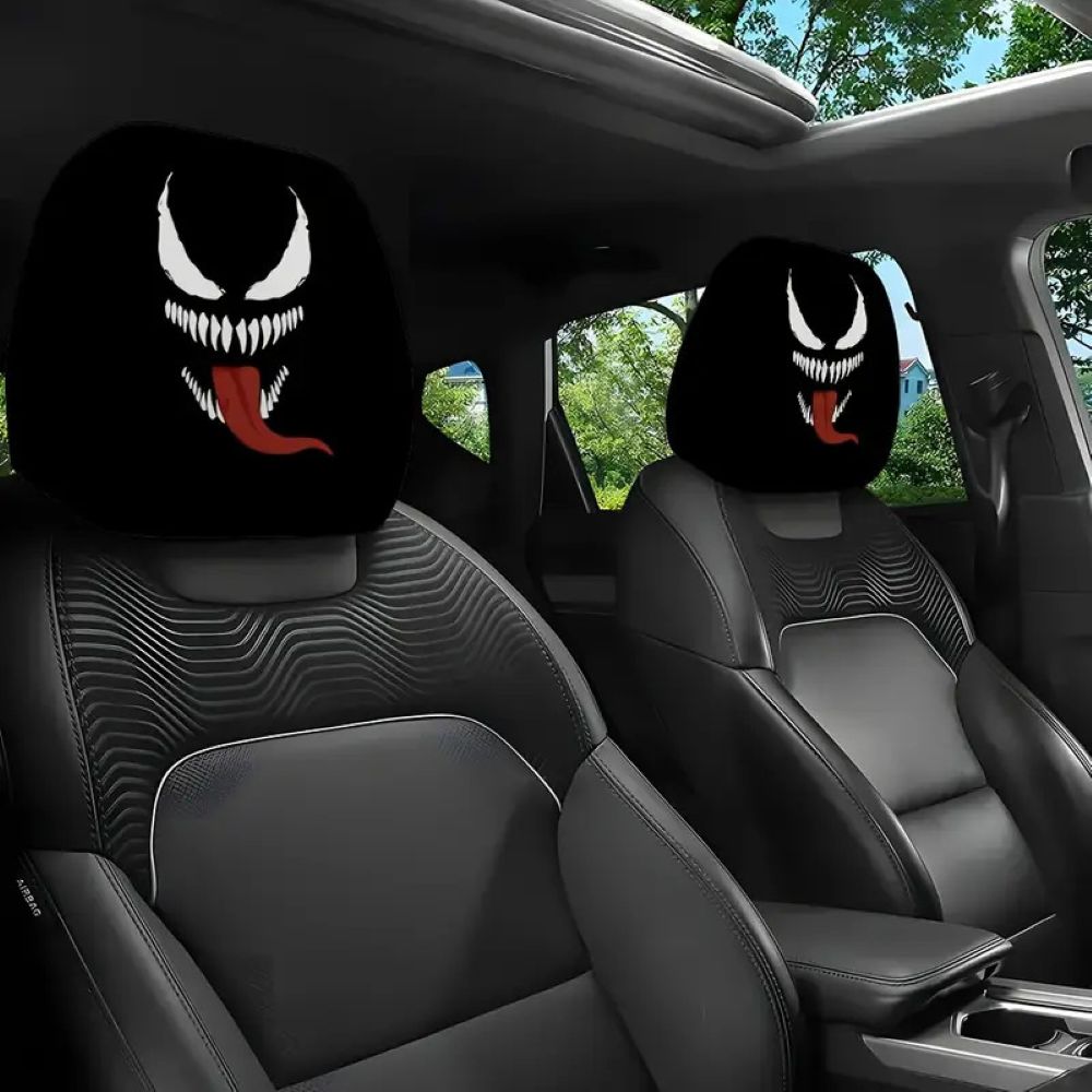 🚗LAST DAY 55% OFF🔥Funny Cartoon Car Headrest Covers – 2PCS Universal Fit