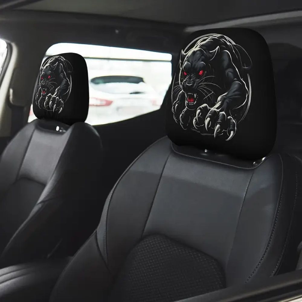🚗LAST DAY 55% OFF🔥Funny Cartoon Car Headrest Covers – 2PCS Universal Fit