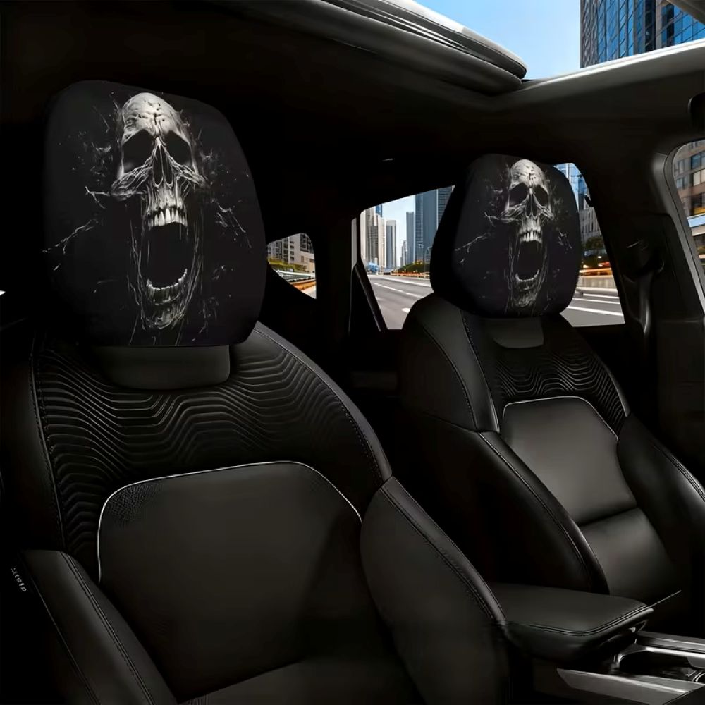 🚗LAST DAY 55% OFF🔥Funny Cartoon Car Headrest Covers – 2PCS Universal Fit