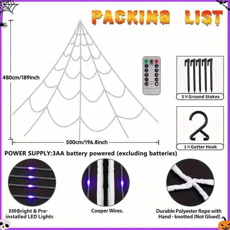🎃Halloween Early Bird Special Sale 50% OFF🕷️Halloween Glowing Spider Web Lights👻