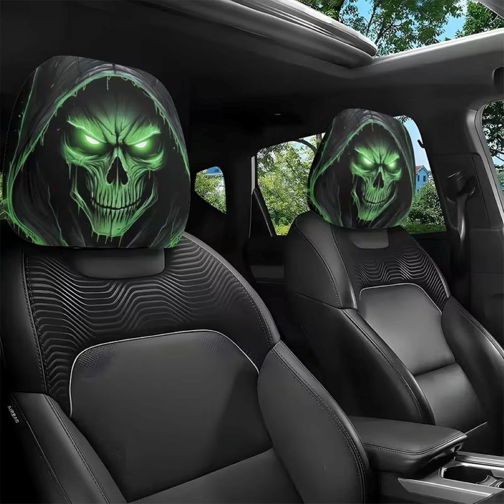 🚗LAST DAY 55% OFF🔥Funny Cartoon Car Headrest Covers – 2PCS Universal Fit