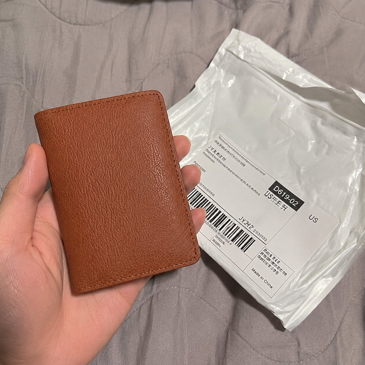 Leather wallet detail customer photo