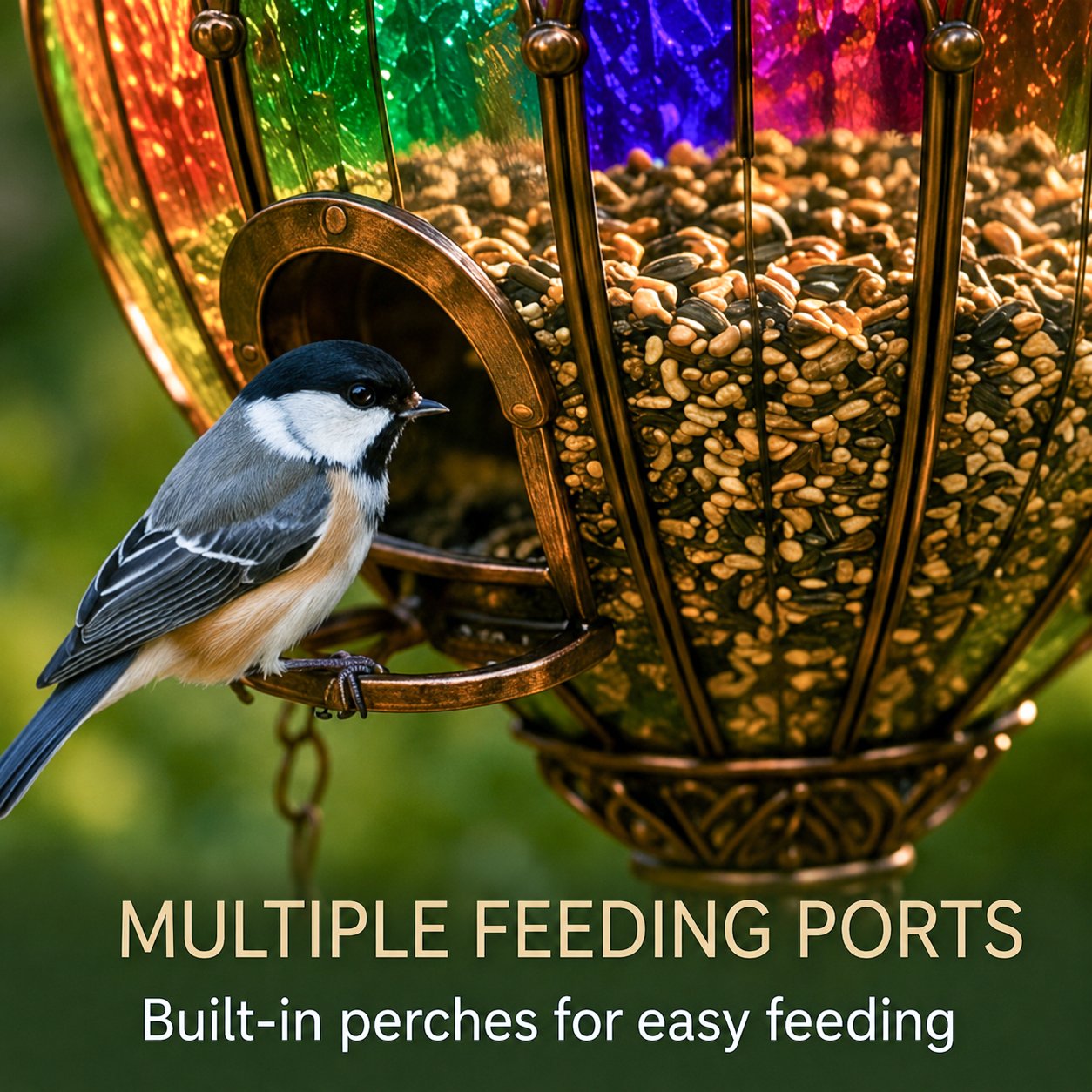 💥Last Day 50% OFF🐦Stained Glass Hot Air Balloon Bird Feeder Fountain—Turn Your Garden Into the Place Birds Choose First!🌈