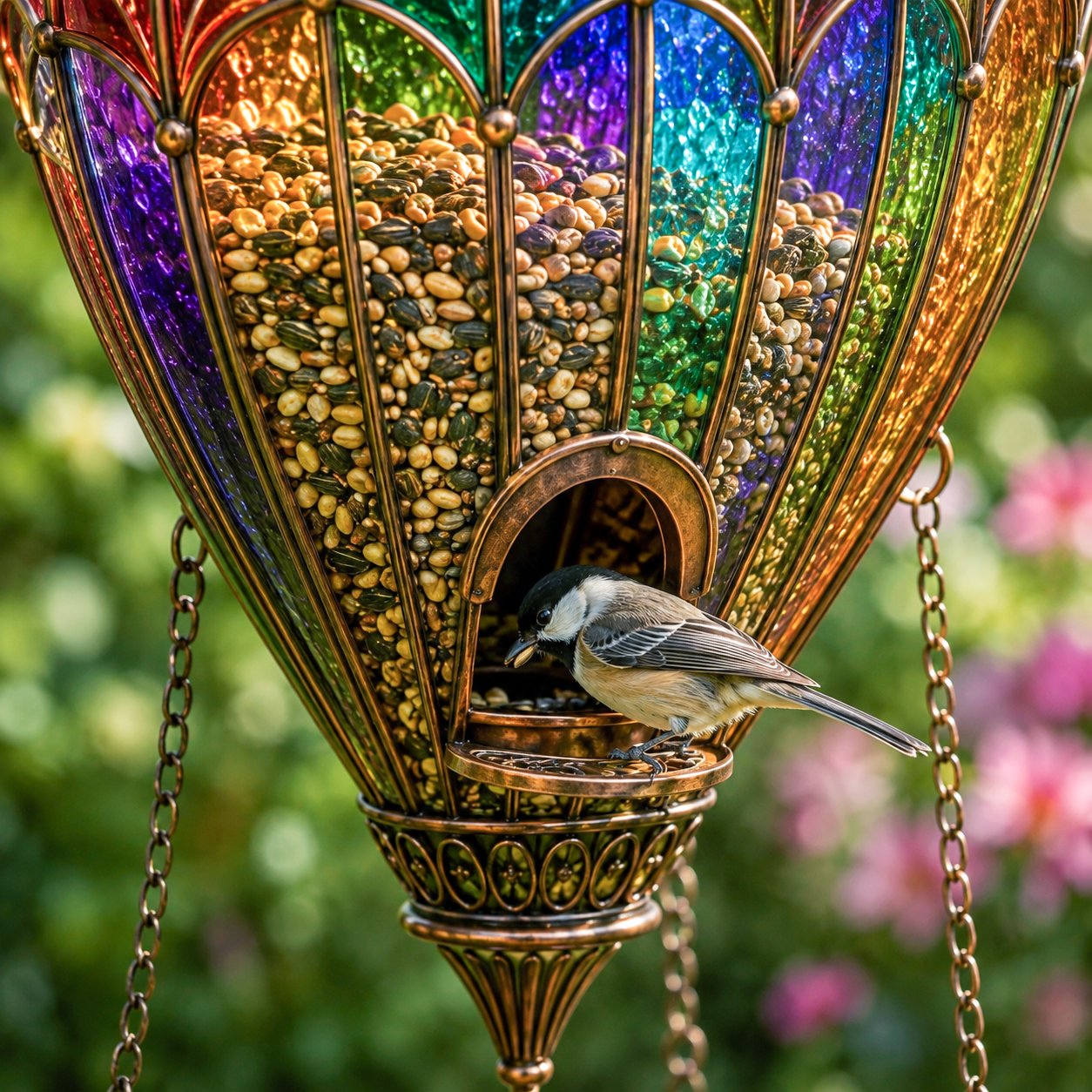 💥Last Day 50% OFF🐦Stained Glass Hot Air Balloon Bird Feeder Fountain—Turn Your Garden Into the Place Birds Choose First!🌈