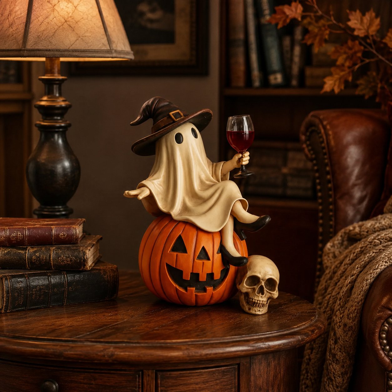 🔥Last Day Sale 49% 👻🍷Ghost Wine Night Halloween Decor