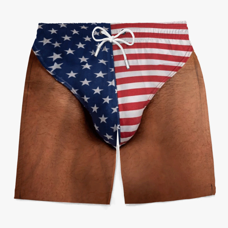🔥Last Day 50% OFF🌊Custom Funny Patriotic Men Swim Trunks— Summer Gift For Men – Beach Please✨️