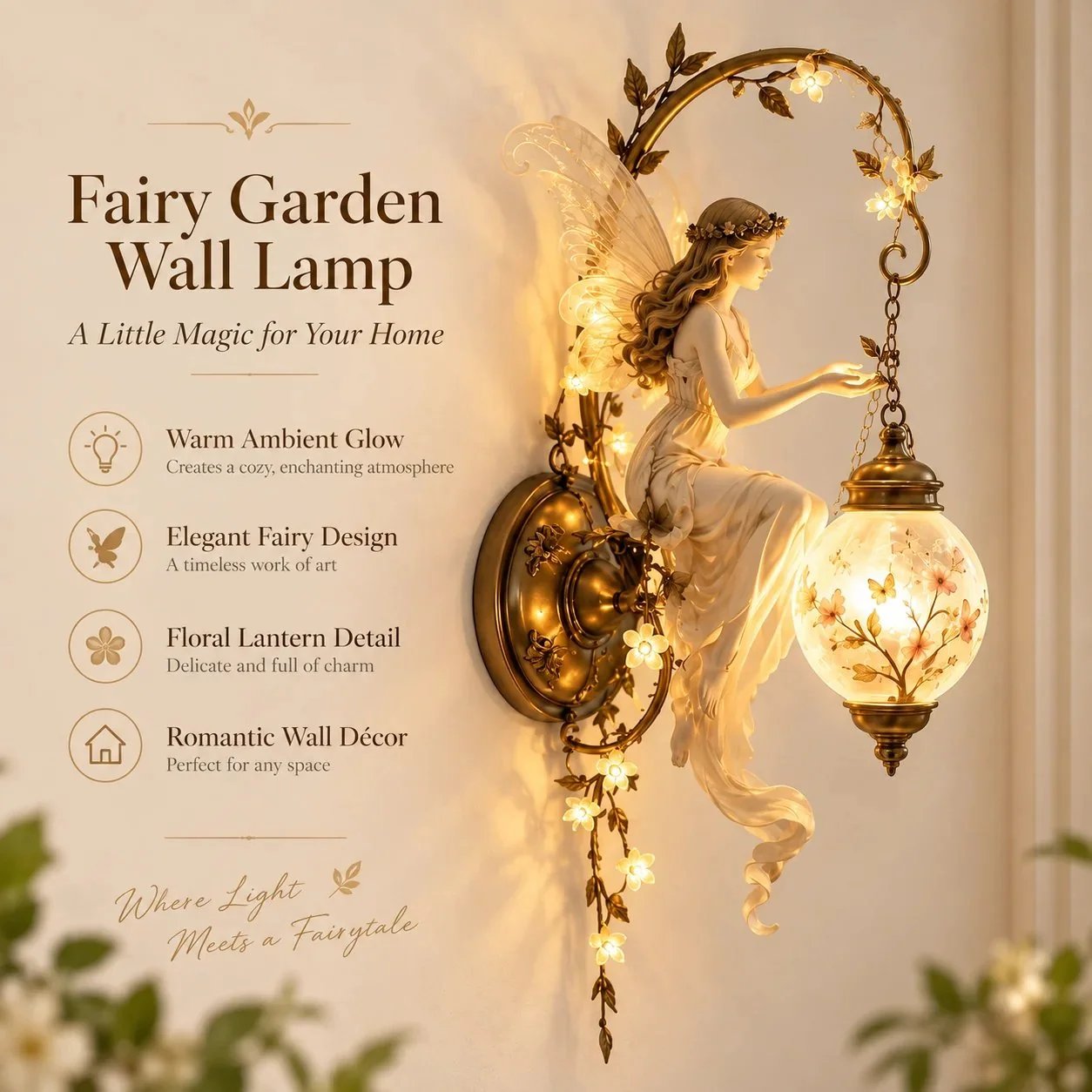 🧚Last Day Promo: 49% OFF!🌸 Fairy Garden Glow Wall Lamp – Whimsical Floral Accent Light for Cozy Spaces