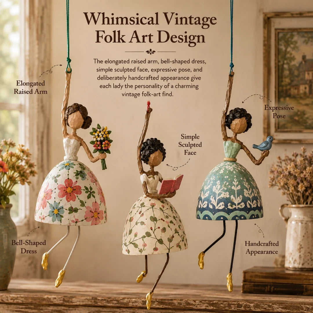 🌸 Last Day 50% OFF🌈Charming Dancing Lady Hanging Figurine –Cute Gift for Women, Mom, and Garden Lovers 👧