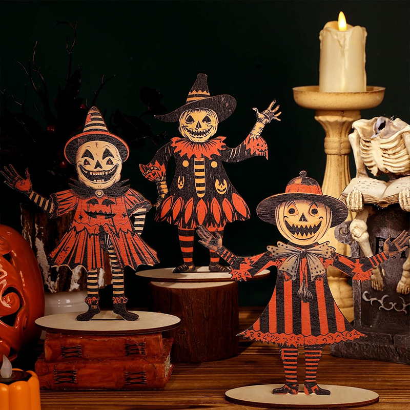 🎃Halloween Early Bird Special Sale 49% OFF-💀Vintage Halloween Wooden Wall Hanging Set – 6-Piece Rustic Decor for Spooky Season👻