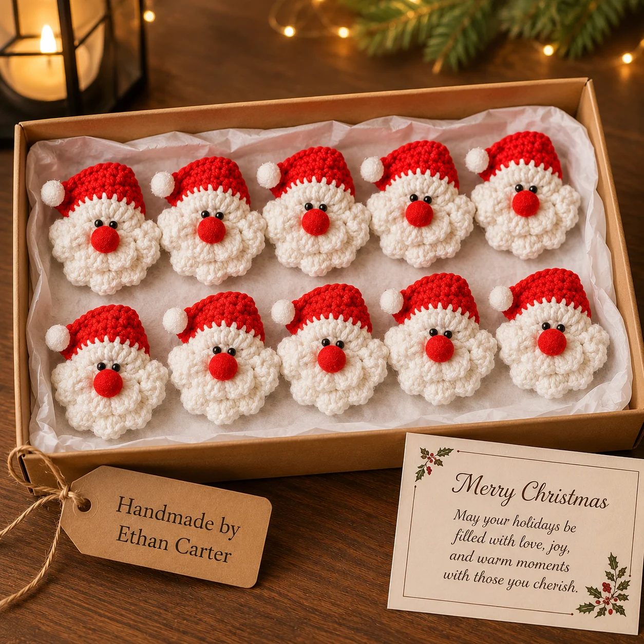 🎅Christmas Early Bird Special Sale 49% OFF -🎄100% Handmade Crochet Santa Ornament(Ethan Carter Handmade®)  - The Best Christmas Gift