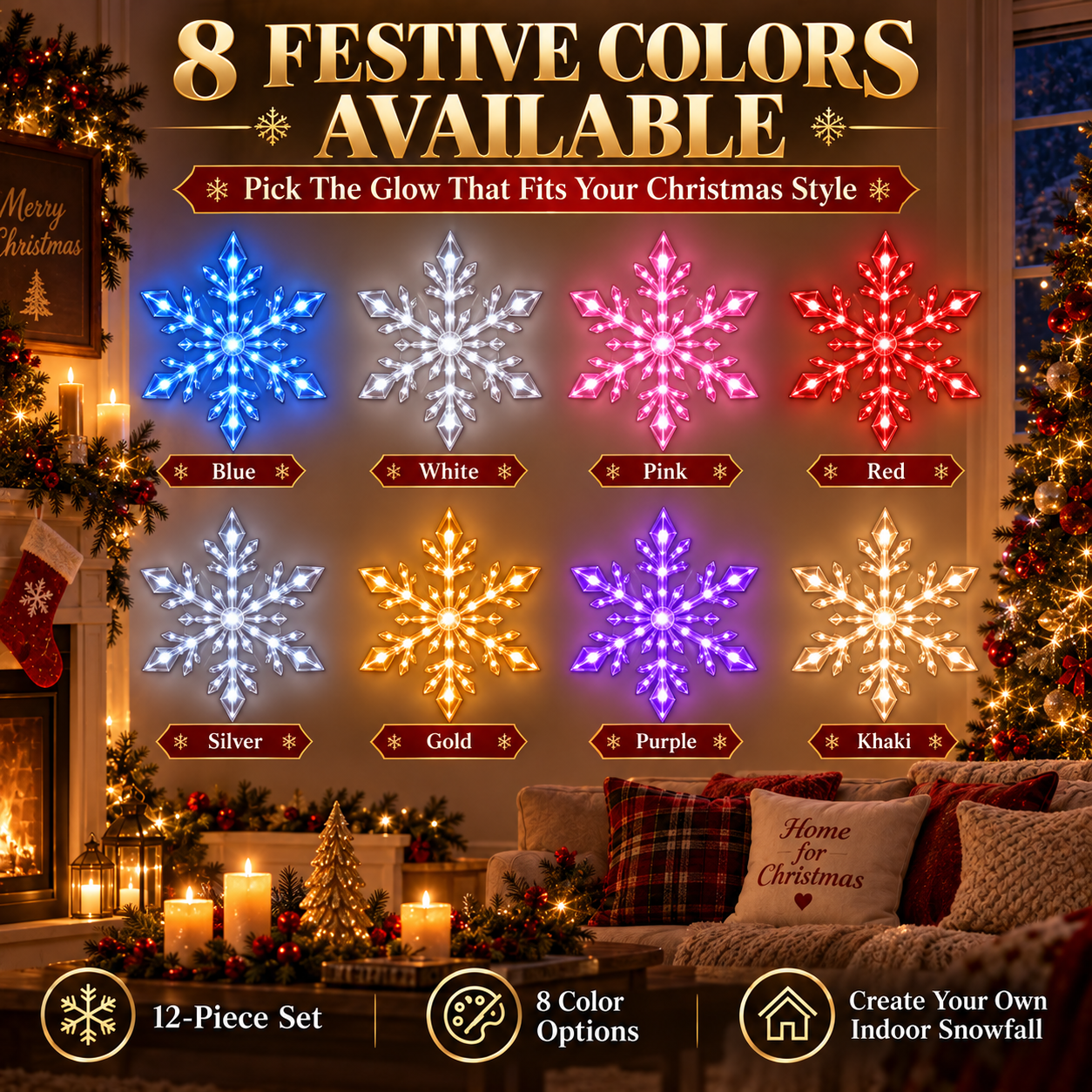 🎄Christmas Early Bird Special Sale 49% OFF❄️LED Snowflake Wall Light Set – 🎅Remote-Controlled Christmas Winter Decor