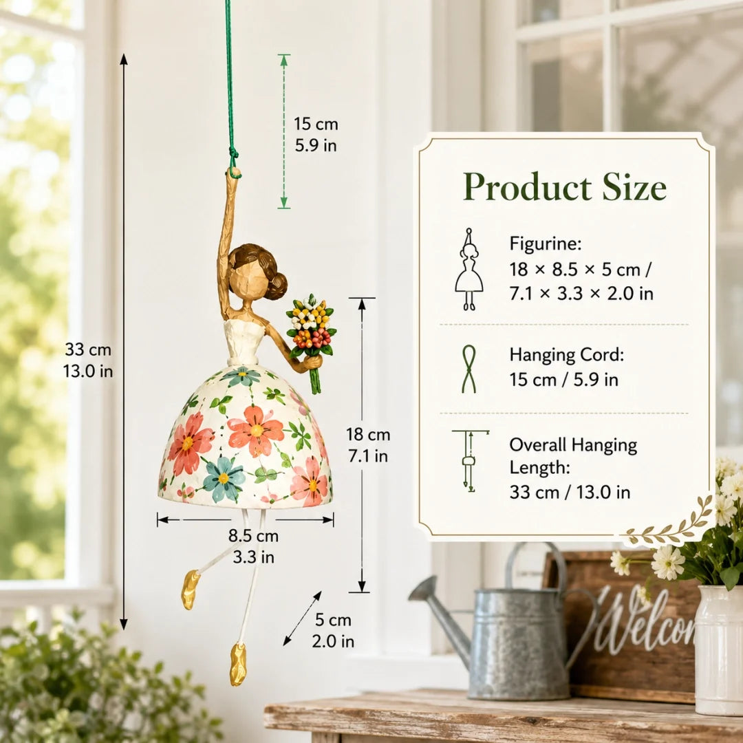 🌸 Last Day 50% OFF🌈Charming Dancing Lady Hanging Figurine –Cute Gift for Women, Mom, and Garden Lovers 👧