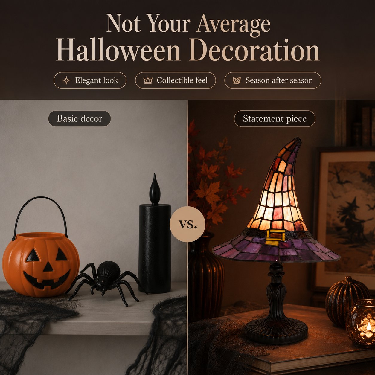 🎃 Last Day 50% OFF – 🧙‍♀️ Stained-Resin-Style Witch Hat Lamp