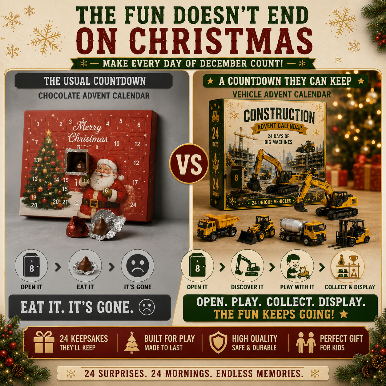 🌲Christmas Early Bird Special Sale 49% OFF ✨🚜 Build the Fleet Collection 24-Day Vehicle Advent Calendar Series | ✨ A New Adventure Every Morning