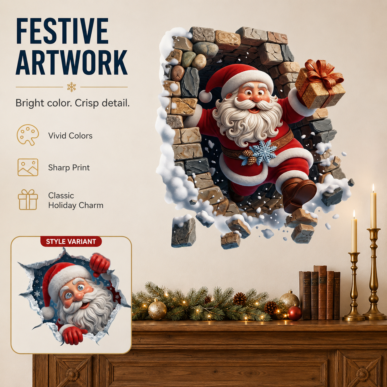 🎄Christmas Early Bird Special Sale 49% OFF🎁-3D Holiday Wall Stickers | Christmas & Halloween Decor