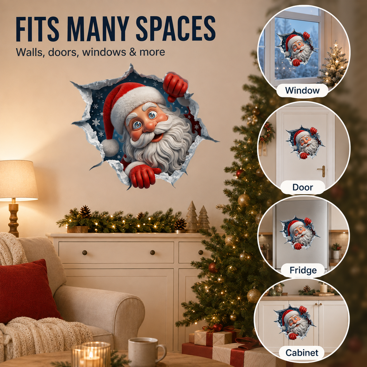 🎄Christmas Early Bird Special Sale 49% OFF🎁-3D Holiday Wall Stickers | Christmas & Halloween Decor