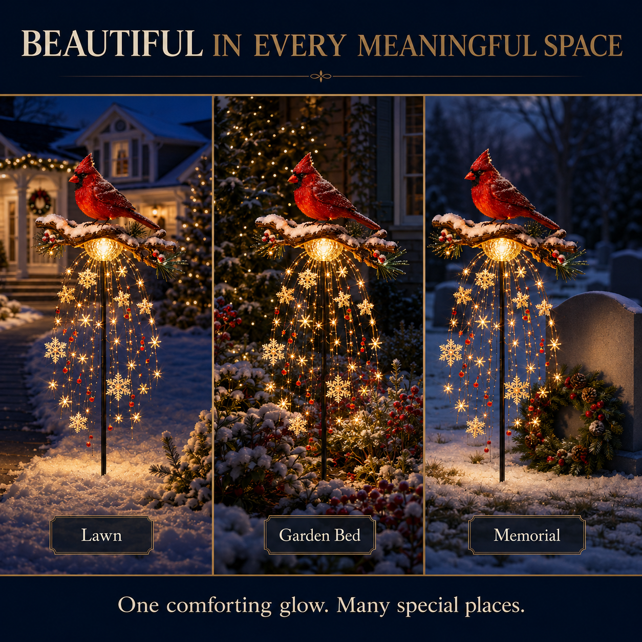 🎄Christmas Early Bird Special Sale 49% OFF🐦Solar Cardinal Memory Fountain – Remembrance Garden Stake Light⛄️