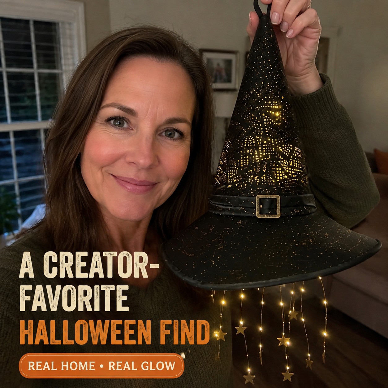 🎃Halloween Early Bird Special Sale 49% OFF-🧙‍♀️ Lighted Hanging Witch Hat Star Garland Halloween Decor